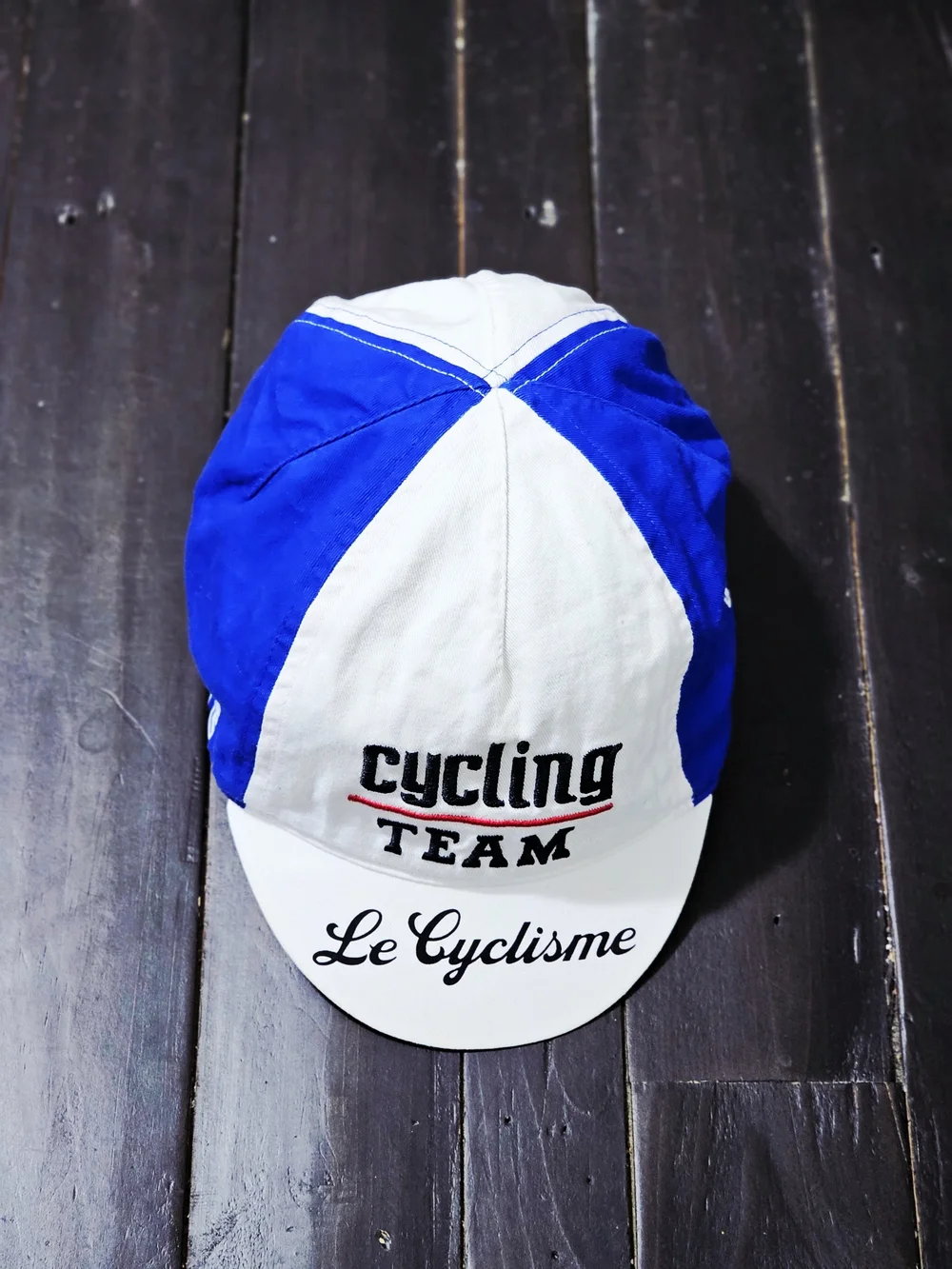Ralph Lauren Blue & White Cycling Team Cap with 'Le Cyclisme' Visor